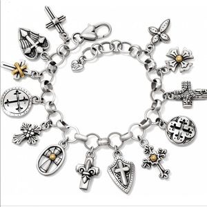 Brighton Sanctum Cross Bracelet-Silver
